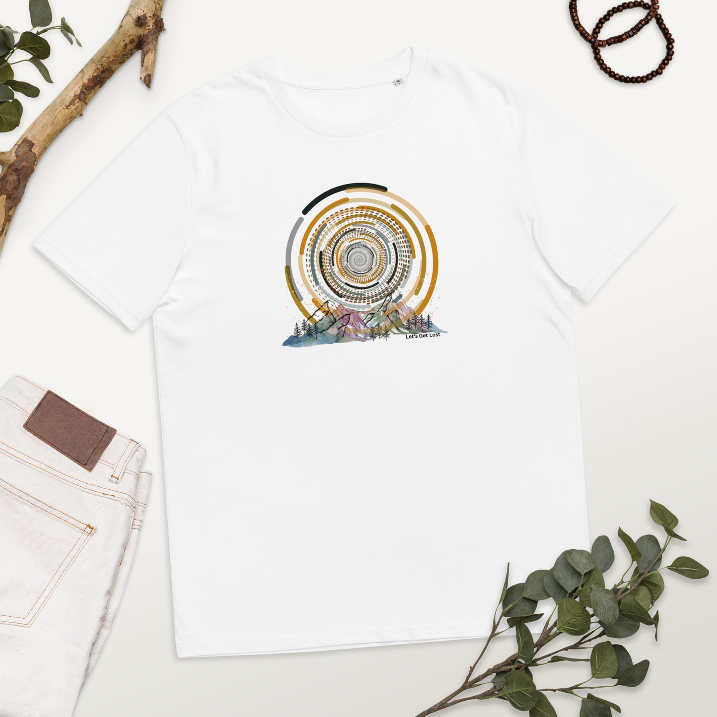 Swirl sky over the mountains organic Tee