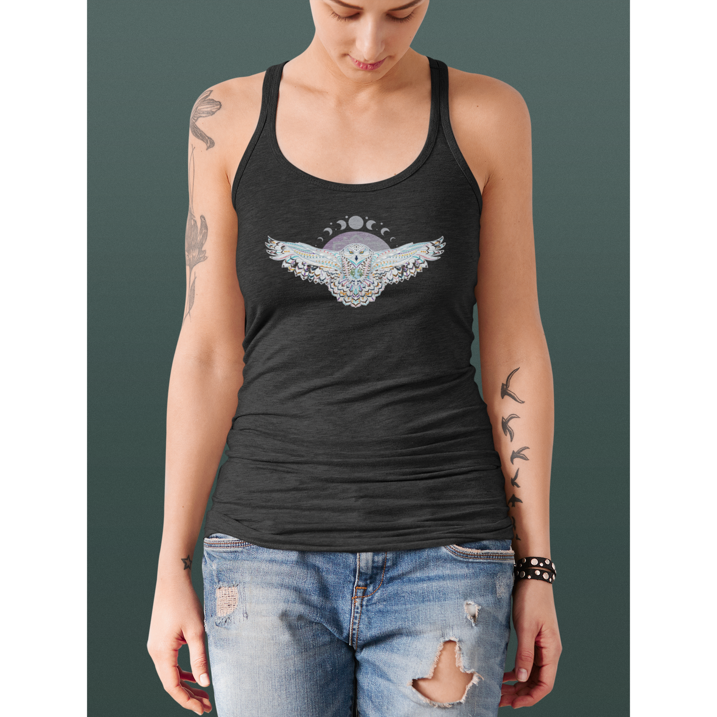 Owl & Moon Racerback Tank Top