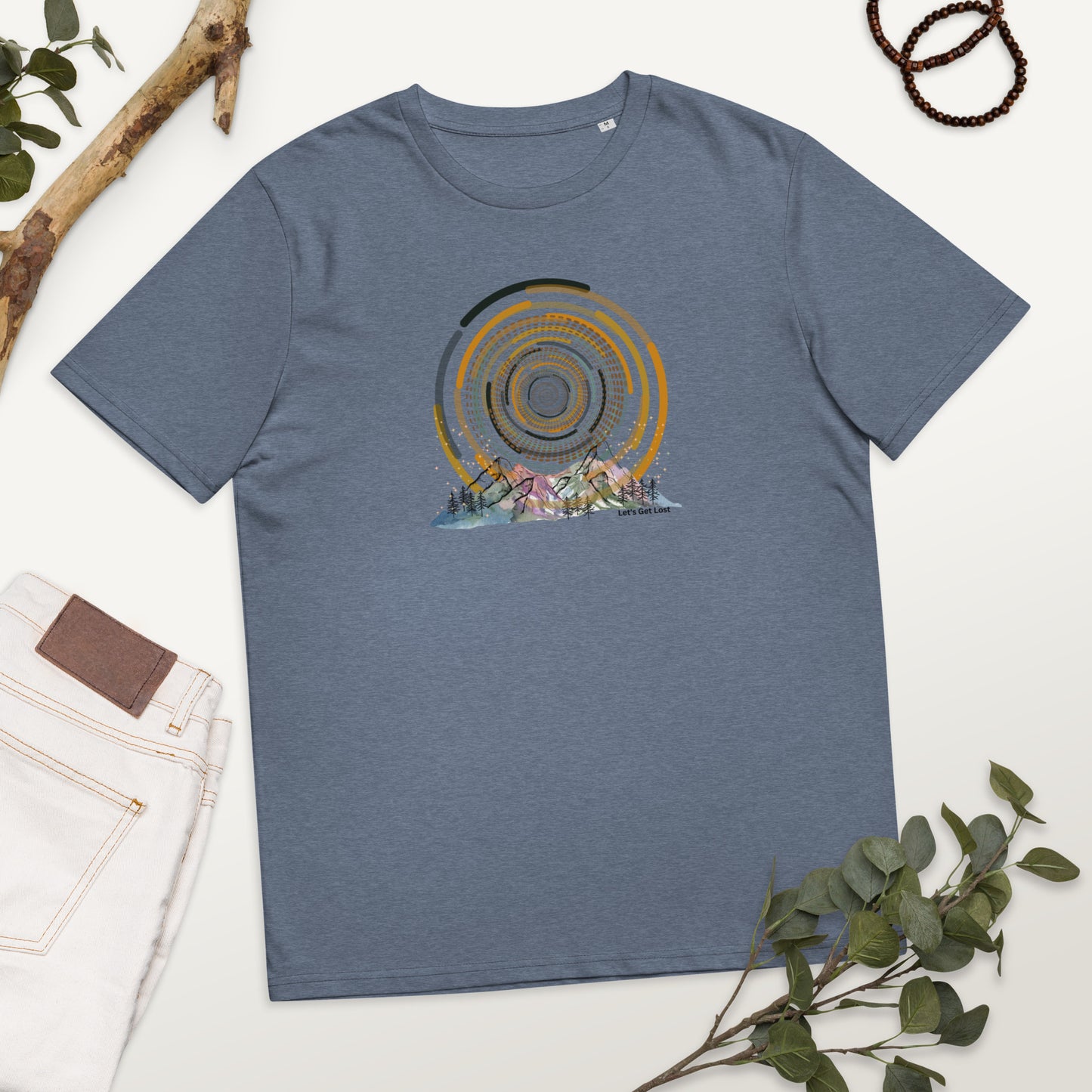 Swirl sky over the mountains organic Tee