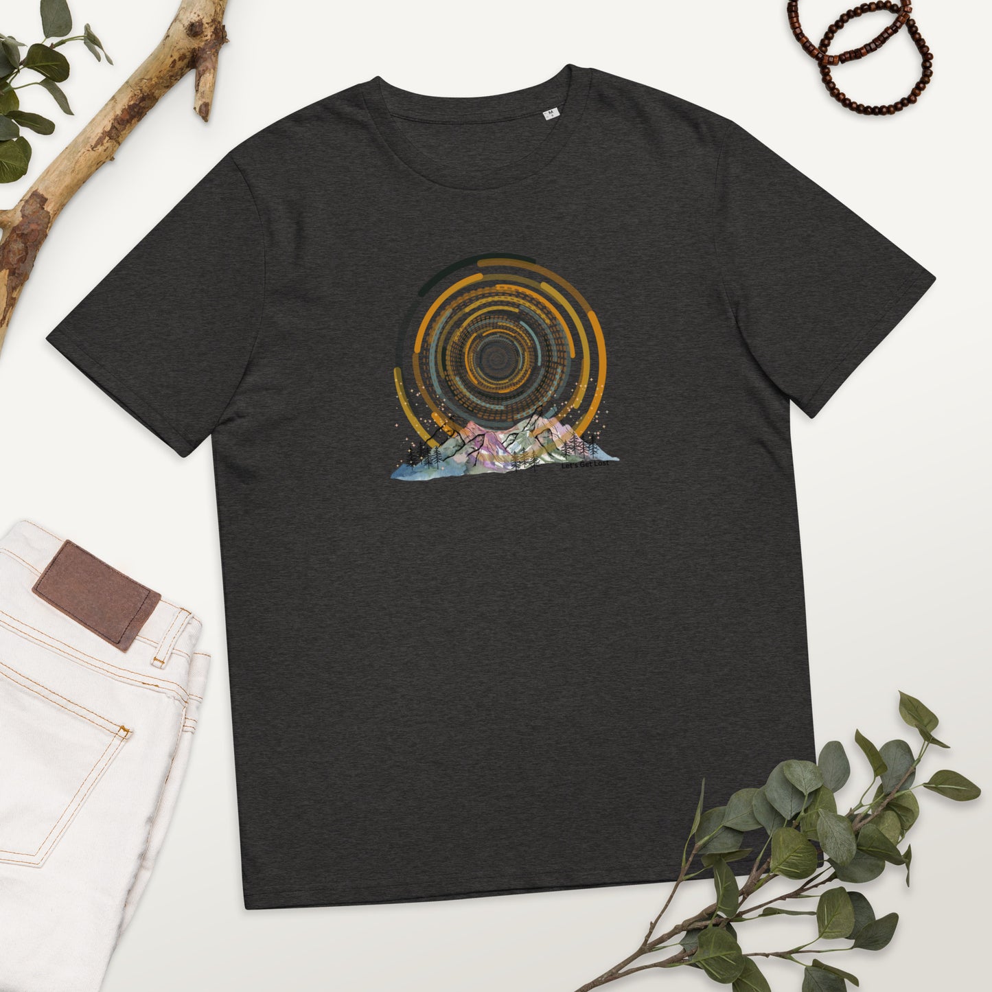 Swirl sky over the mountains organic Tee