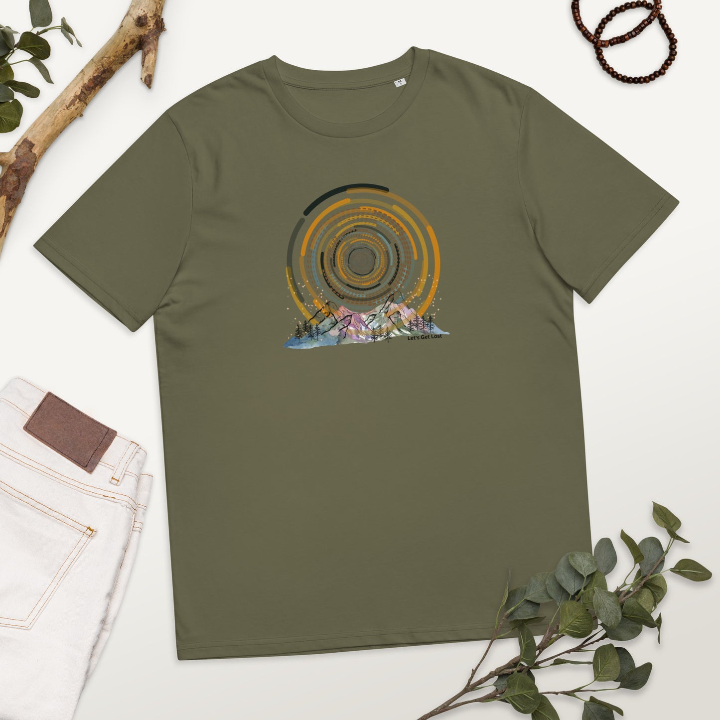 Swirl sky over the mountains organic Tee