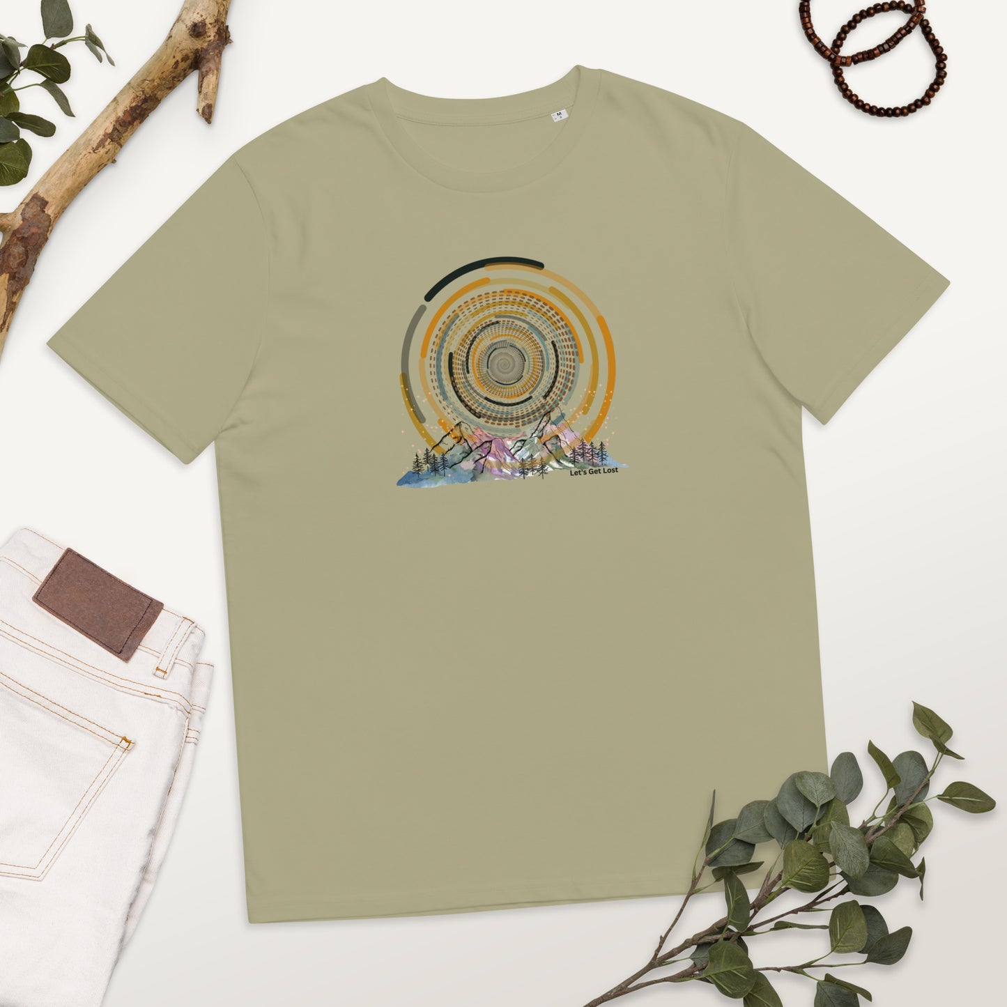 Swirl sky over the mountains organic Tee