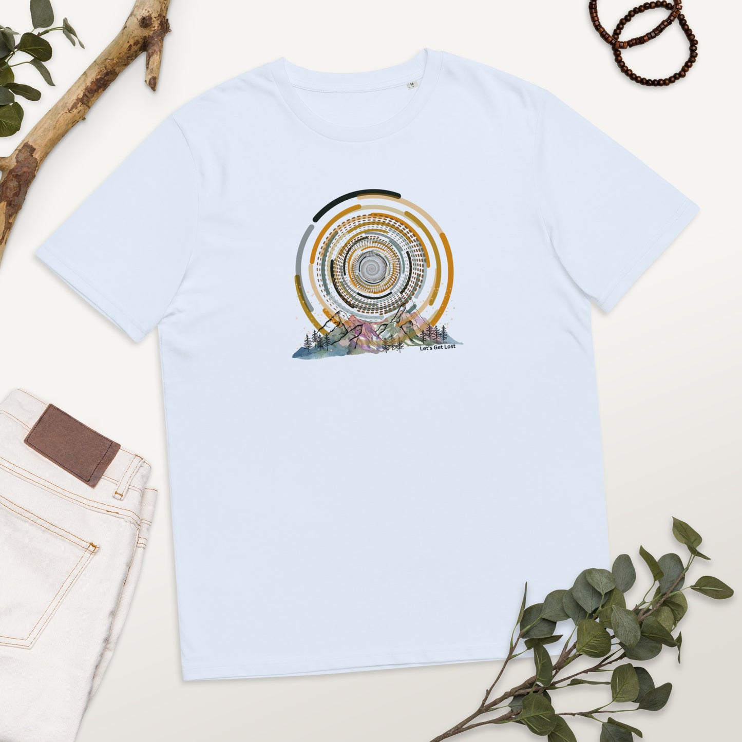 Swirl sky over the mountains organic Tee