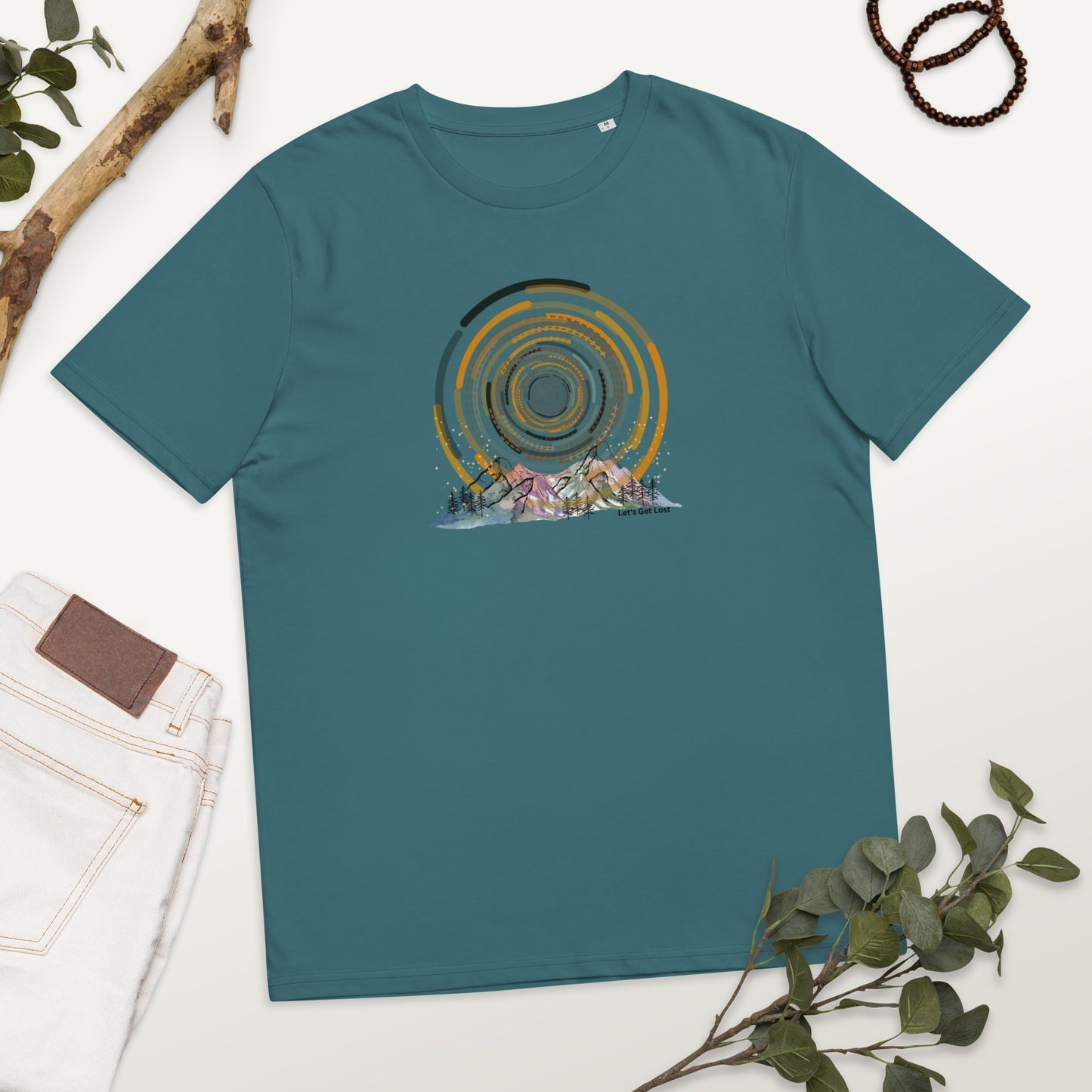 Swirl sky over the mountains organic Tee