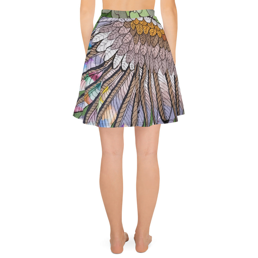 Boho Eagle wing Skater Skirt