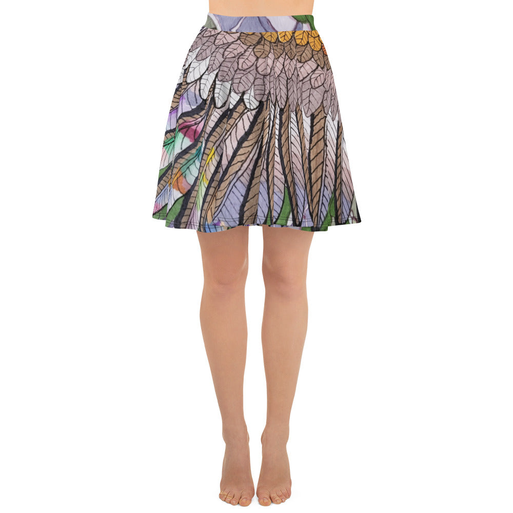 Boho Eagle wing Skater Skirt