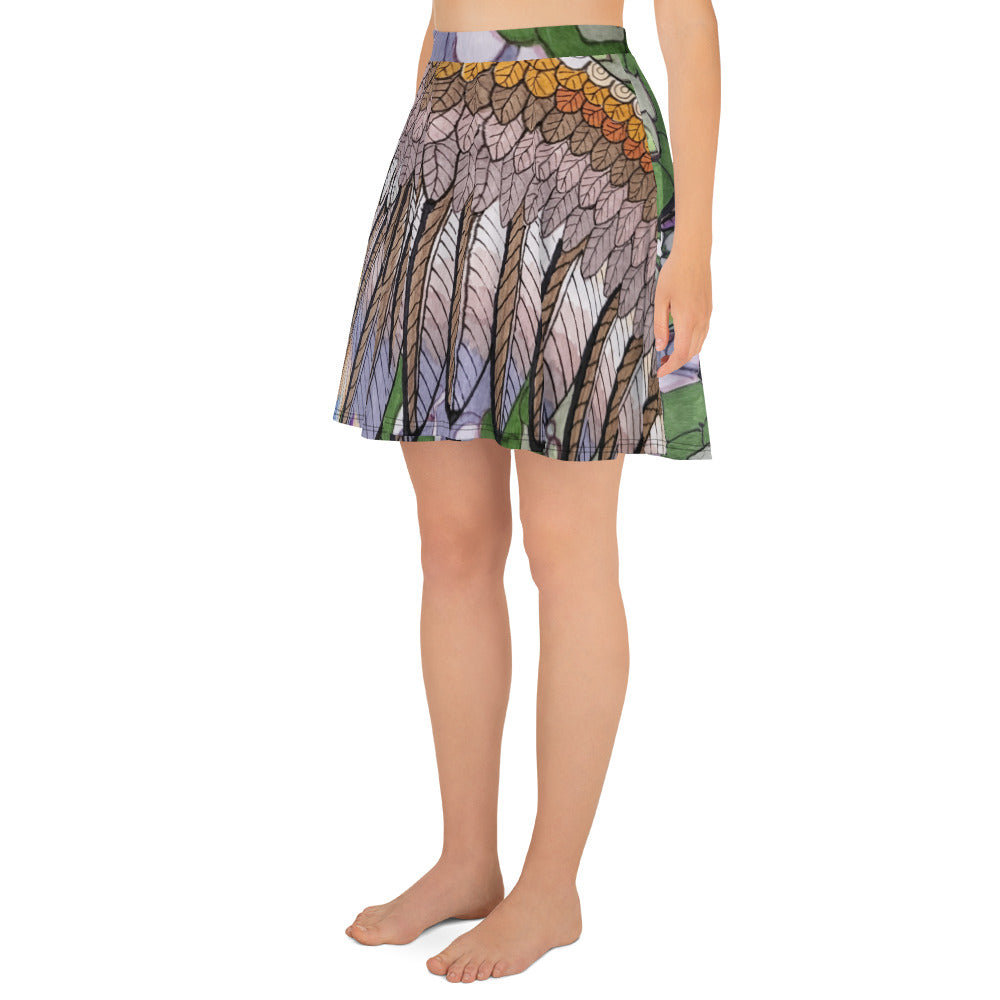 Boho Eagle wing Skater Skirt