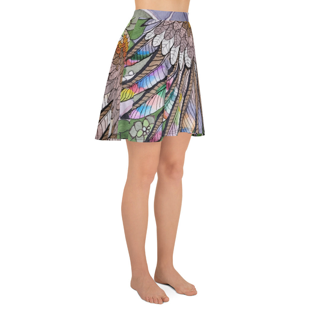 Boho Eagle wing Skater Skirt