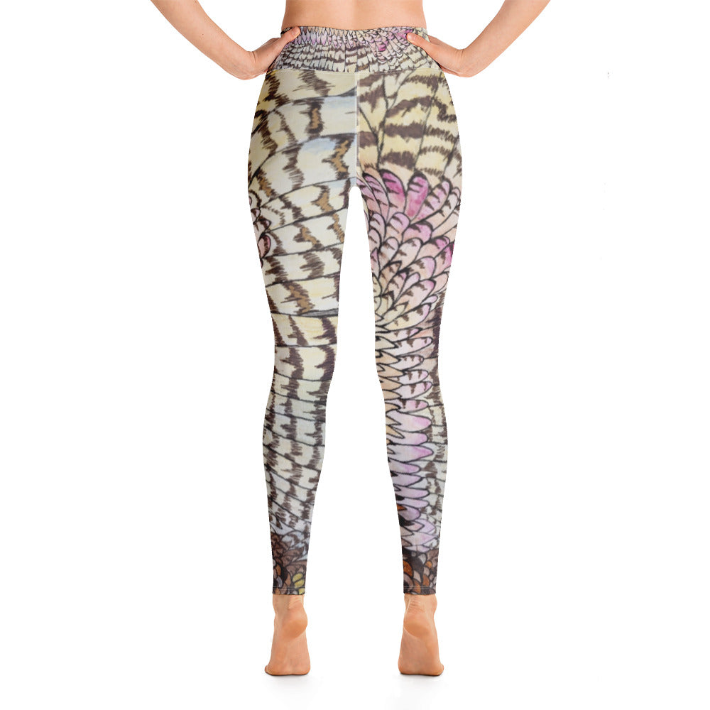 Boho Owl Wing Artist design Yoga Leggings