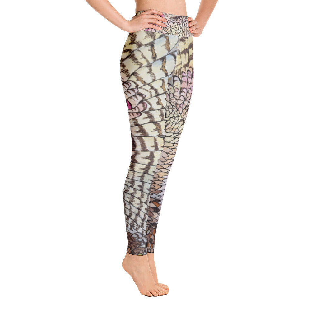 Boho Owl Wing Artist design Yoga Leggings