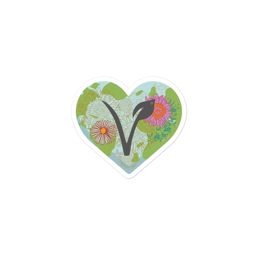 Vegan Earth Heart Sticker