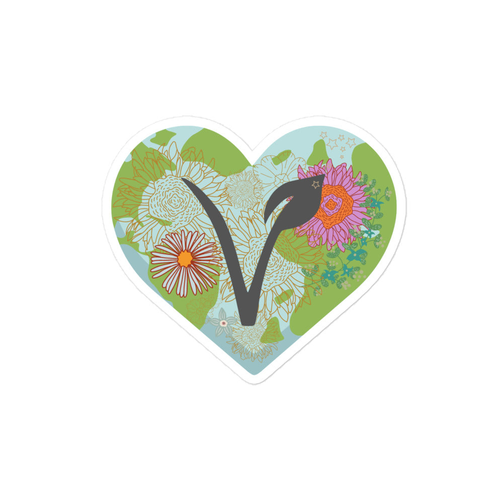 Vegan Earth Heart Sticker