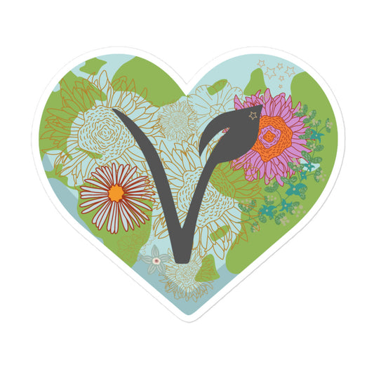 Vegan Earth Heart Sticker